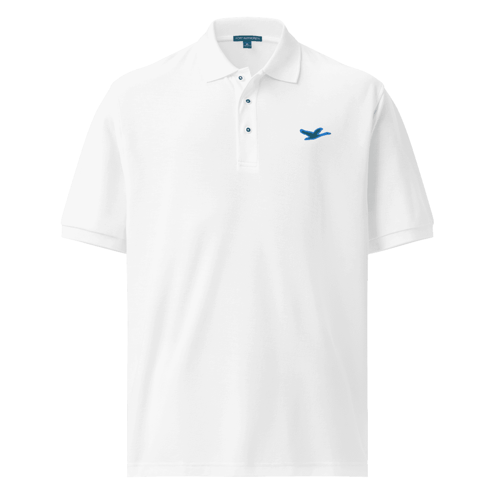 Grown Goose Polo — White · Green/Sky