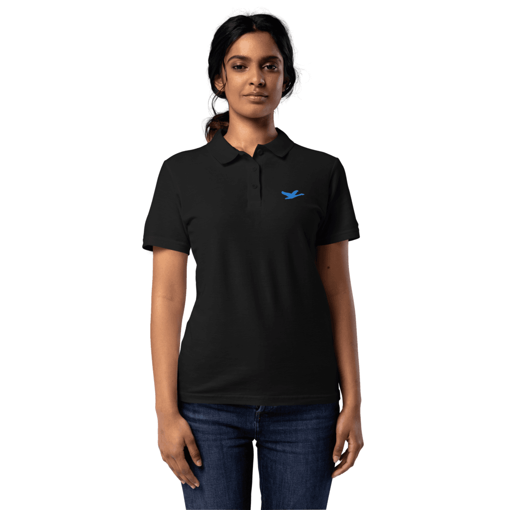 Women's Grown Goose Polo — Black · Sky