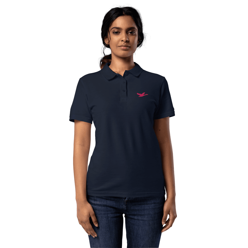 Women's Grown Goose Polo — Navy · Pink